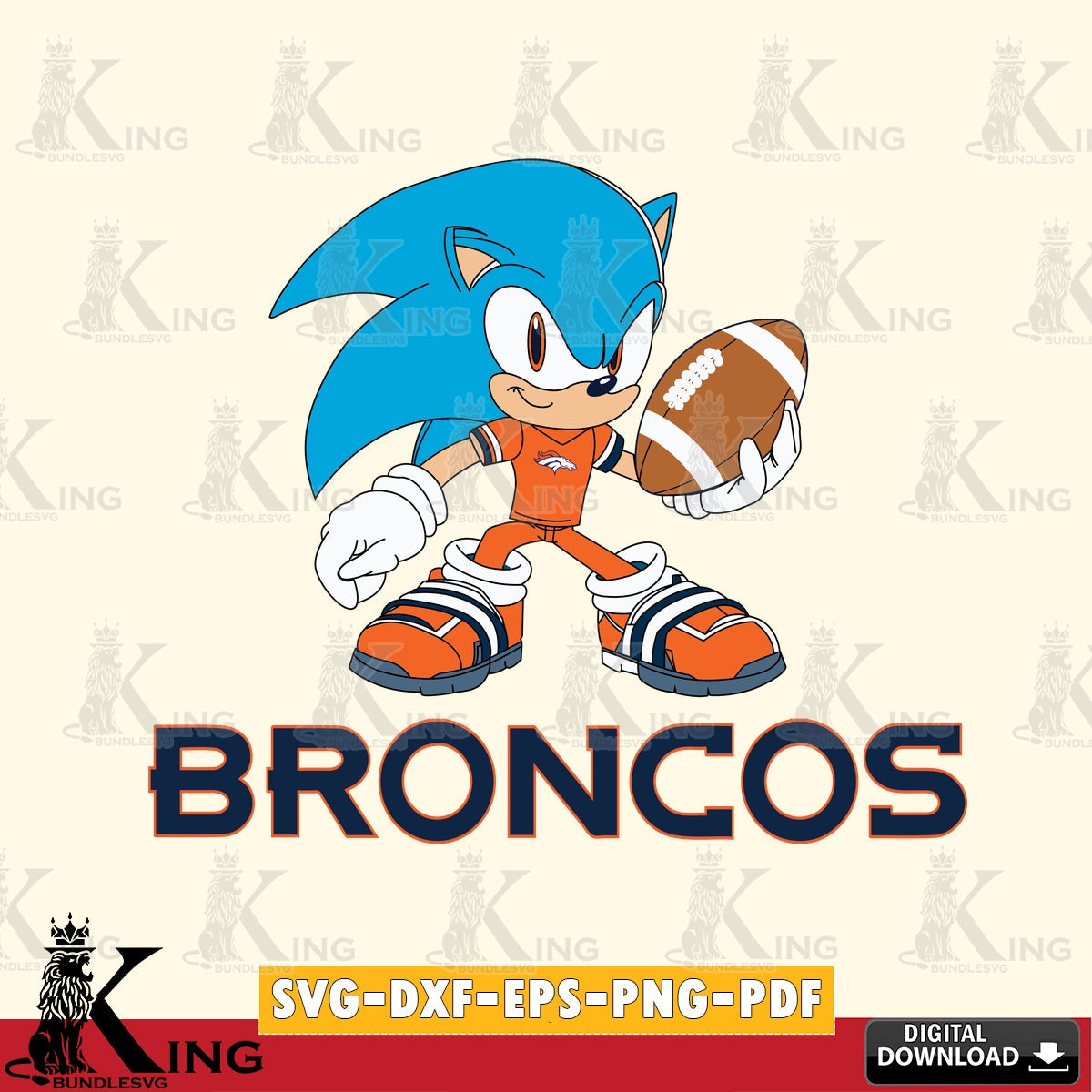 Denver Broncos Sonic Rugby SVG file, Vector , Digital Download , PDF File , Instant Download