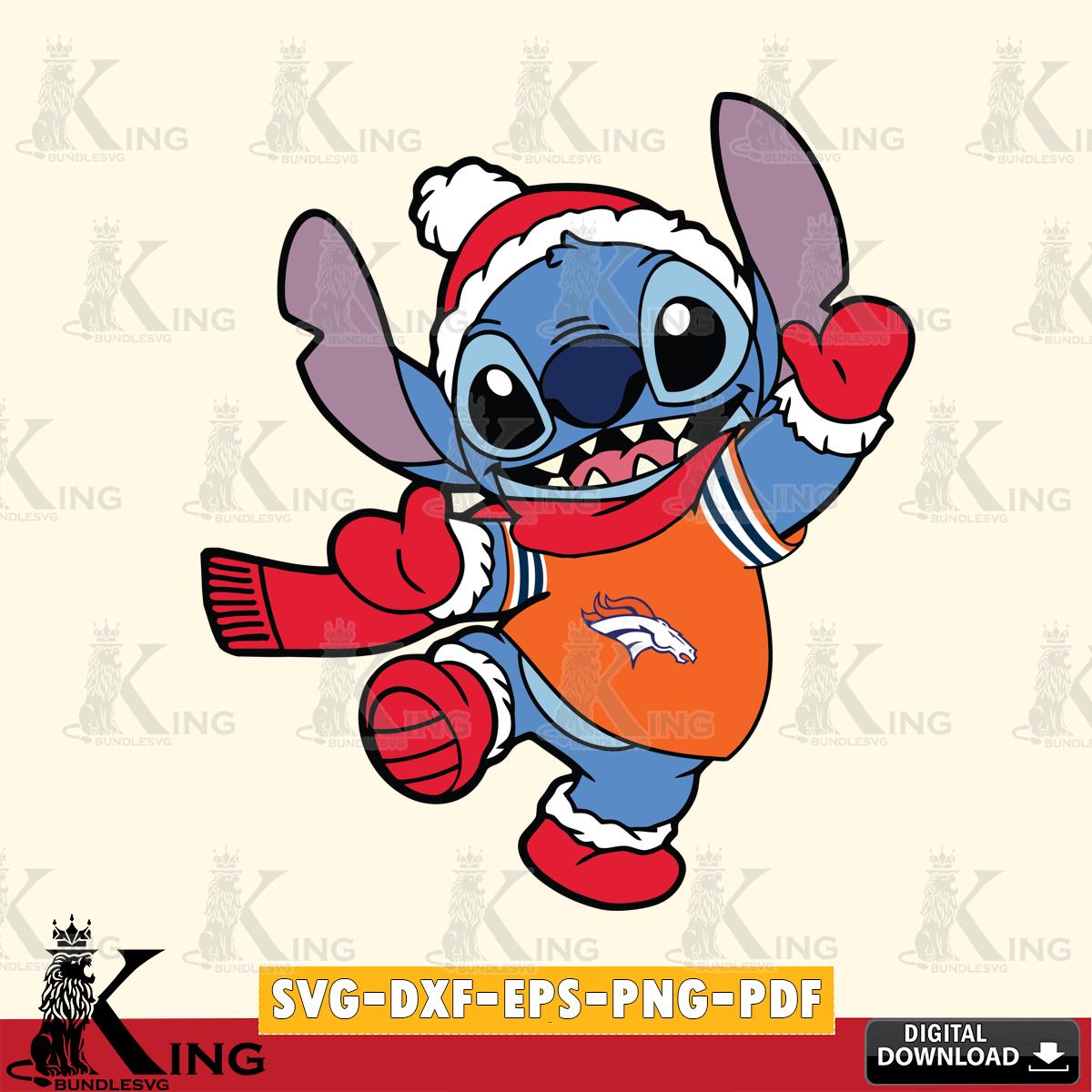 Denver Broncos Stitch Disney Christmas SVG, NFL for Cricut, Silhouette, Digital Download , file cut