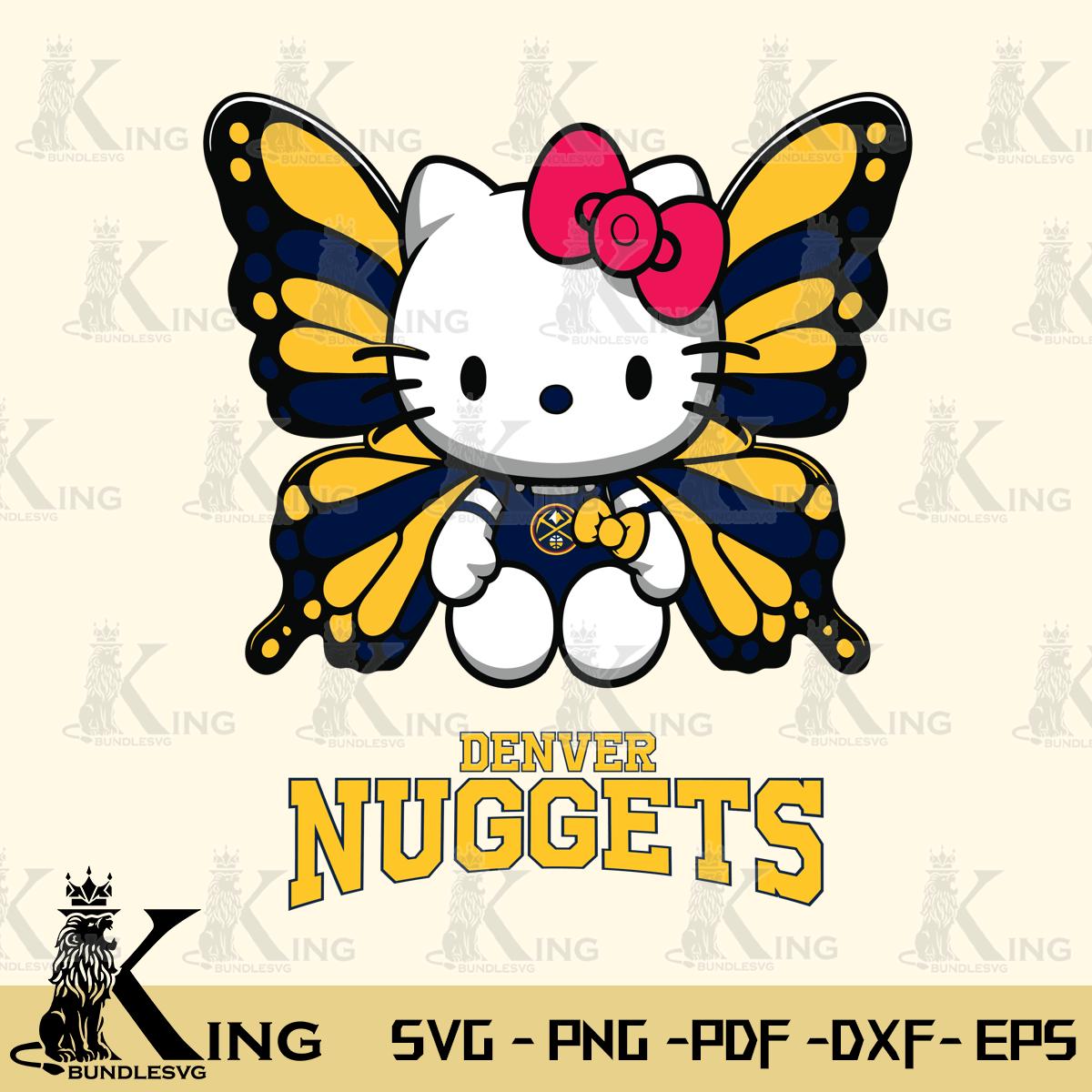 Denver Nuggets Butterfly Kitty Delight Svg Eps Dxf Png File, Digital Download