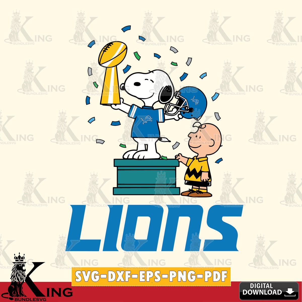 Detroit Lions Peanuts Winner Cricut file , Cut file , Digital Download , PDF File , Instant Download