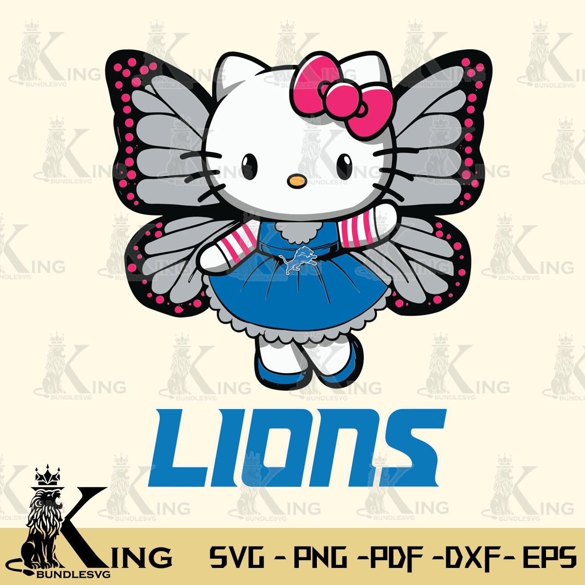 Detroit Lions Whimsical Kitty Wings Svg Eps Dxf Png File, Digital Download
