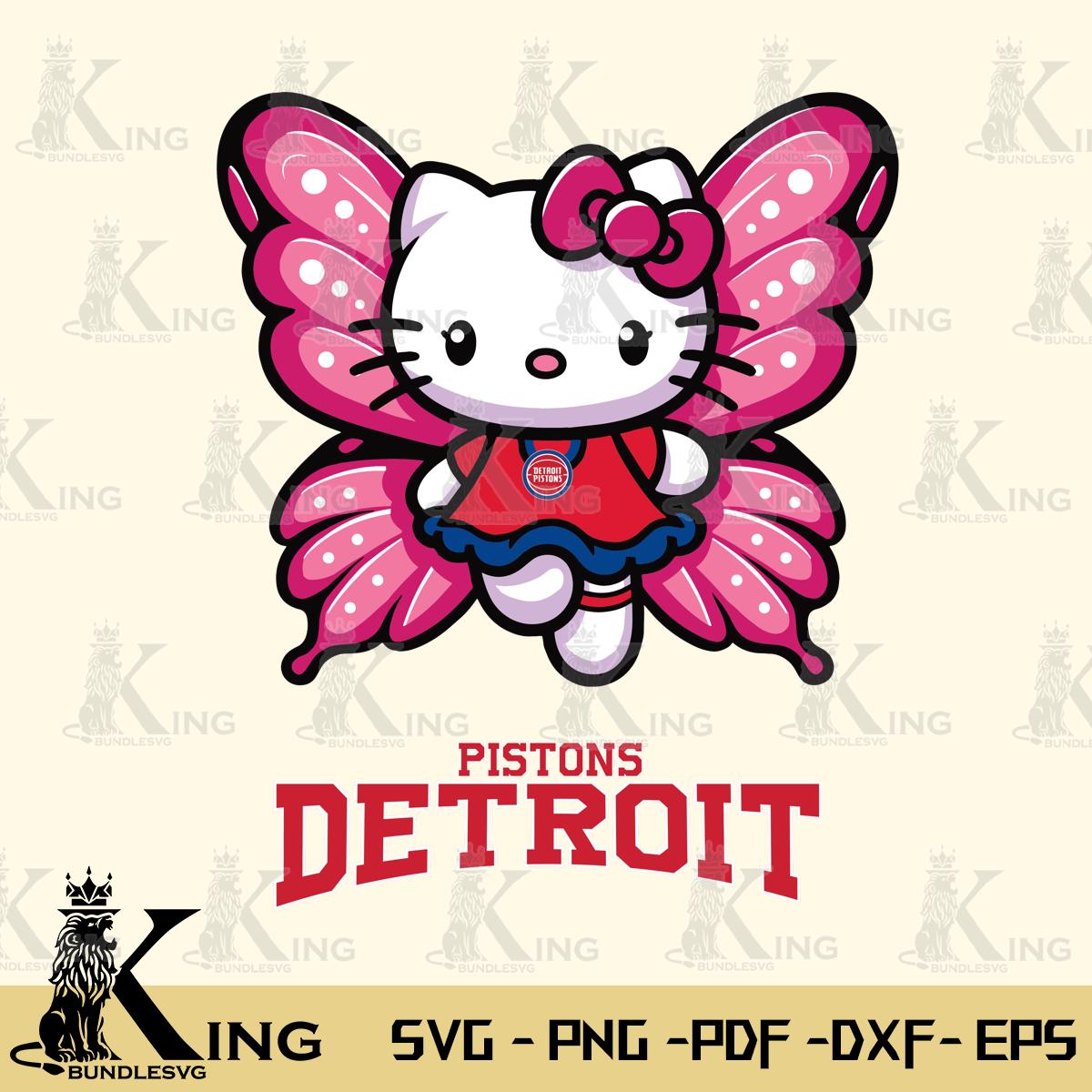 Detroit Pistons Hello Kitty Dreamscape Svg Eps Dxf Png File, Digital Download