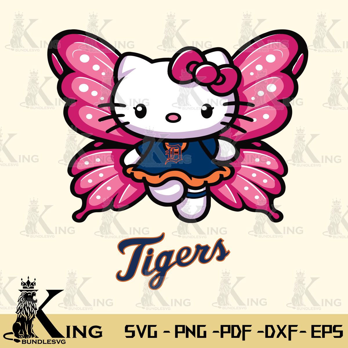 Detroit Tigers Hello Kitty Dreamscape Svg Eps Dxf Png File, Digital Download