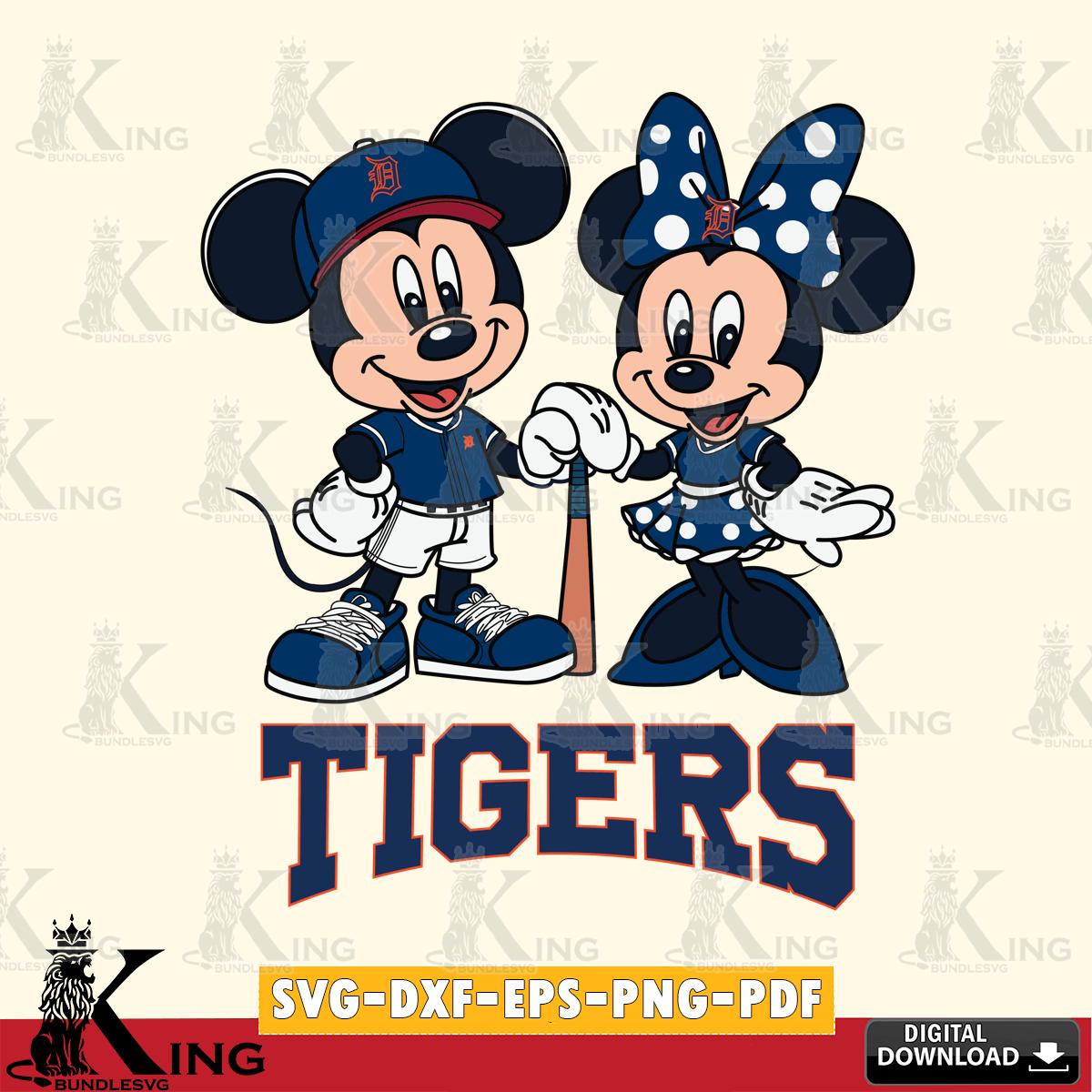 Detroit Tigers Mickey Minnie Mouse Sport SVG File, MLB for Cricut, Silhouette, Digital Download , file cut