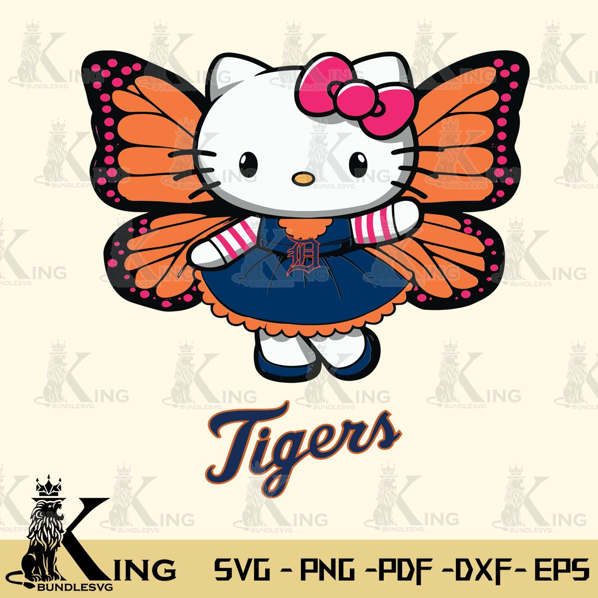 Detroit Tigers Whimsical Kitty Wings Svg Eps Dxf Png File, Digital Download