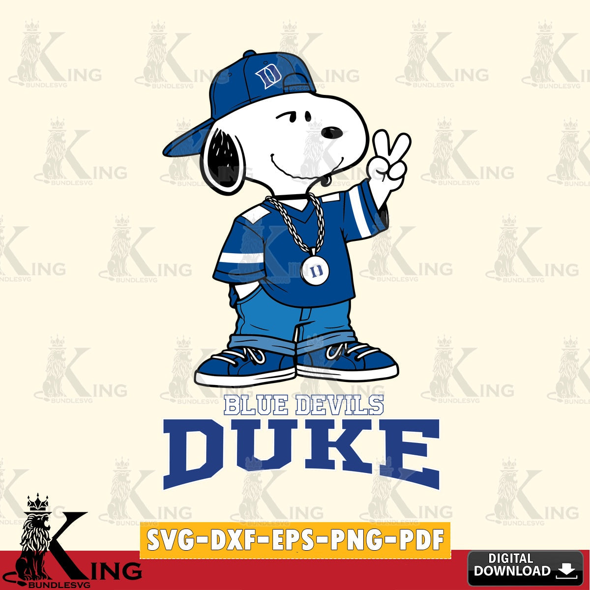 Duke Blue Devils Snoopy Say hi SVG, Cricut, Cut file , Digital Download , Instant Download, Peanuts svg, NCAA svg, Football svg, Sport svg