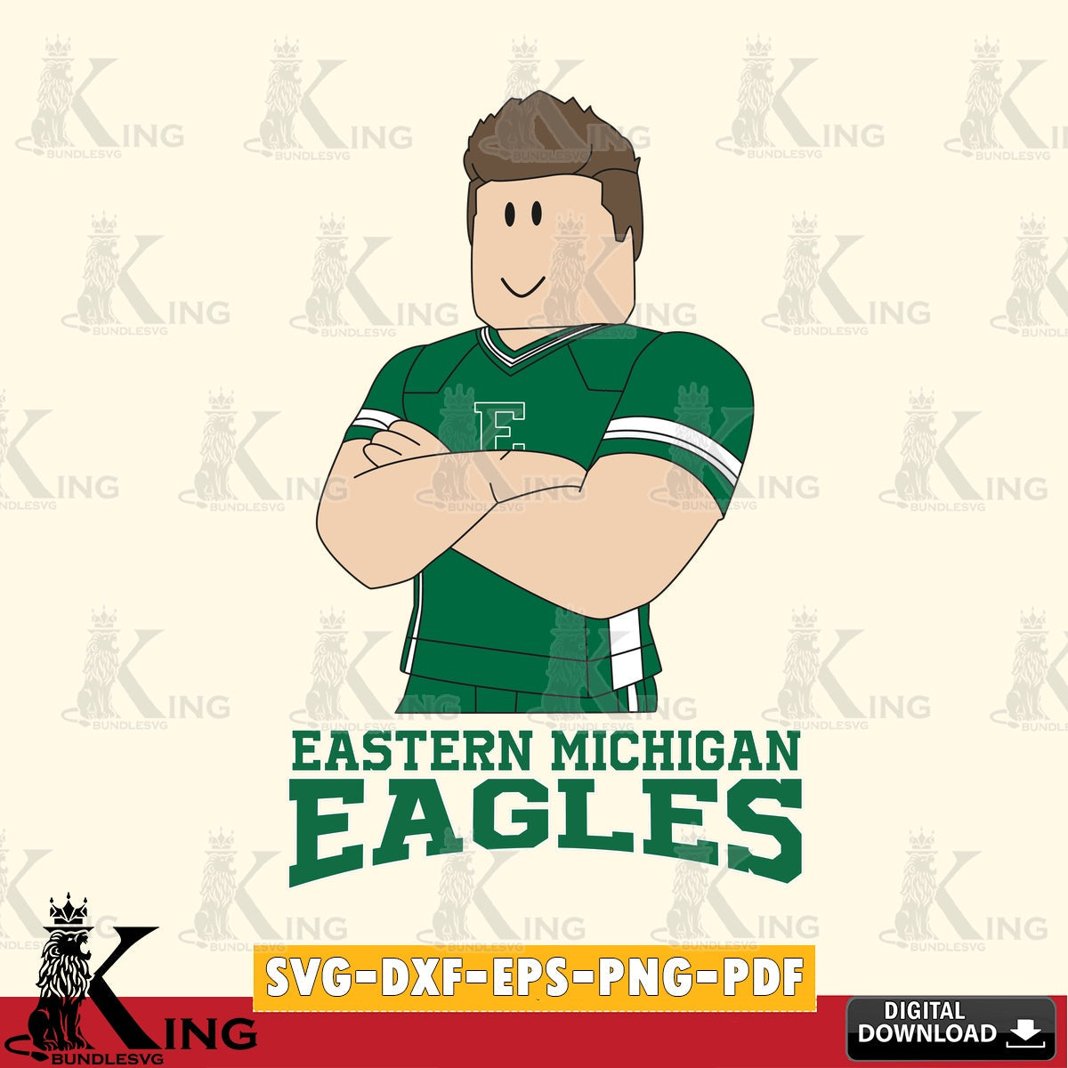 Eastern Michigan Eagles Roblox Football SVG file , NCAA Cricut, File cut , Digital Download , PDF File