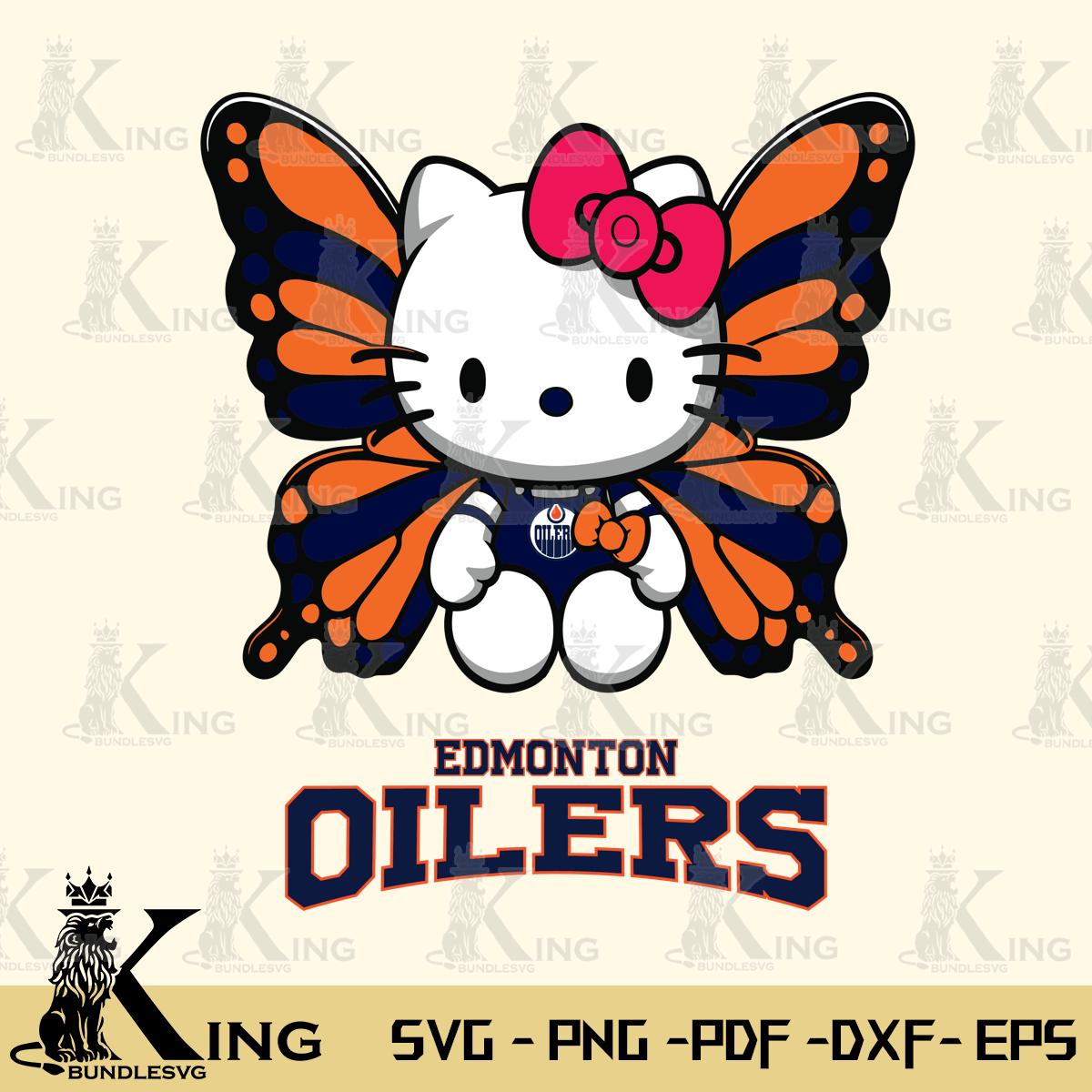 Edmonton Oilers Butterfly Kitty Delight Svg Eps Dxf Png File, Digital Download