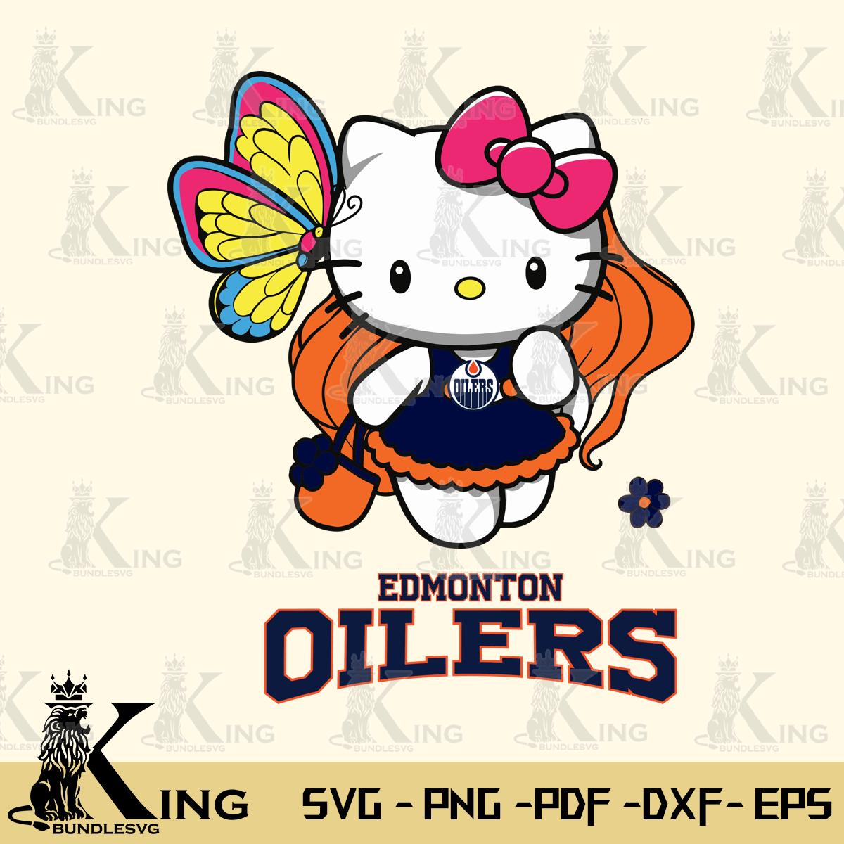 Edmonton Oilers Kitty Cartoon Svg Eps Dxf Png File, Digital Download