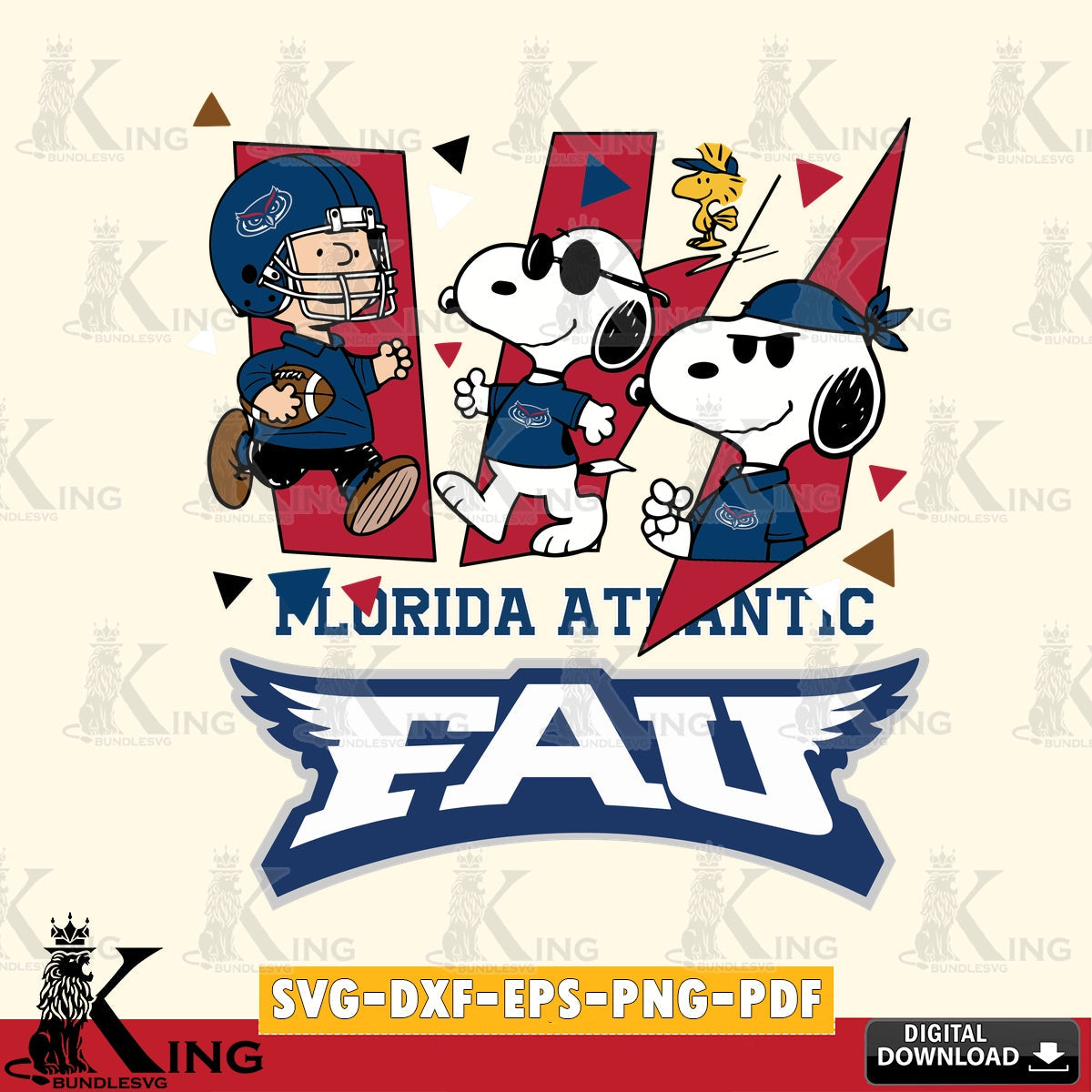 Florida Atlantic Owls Peanuts Joe Cool SVG, Cricut, Cut file , Digital Download , Instant Download, Peanuts svg, NCAA svg, Football svg, Sport svg