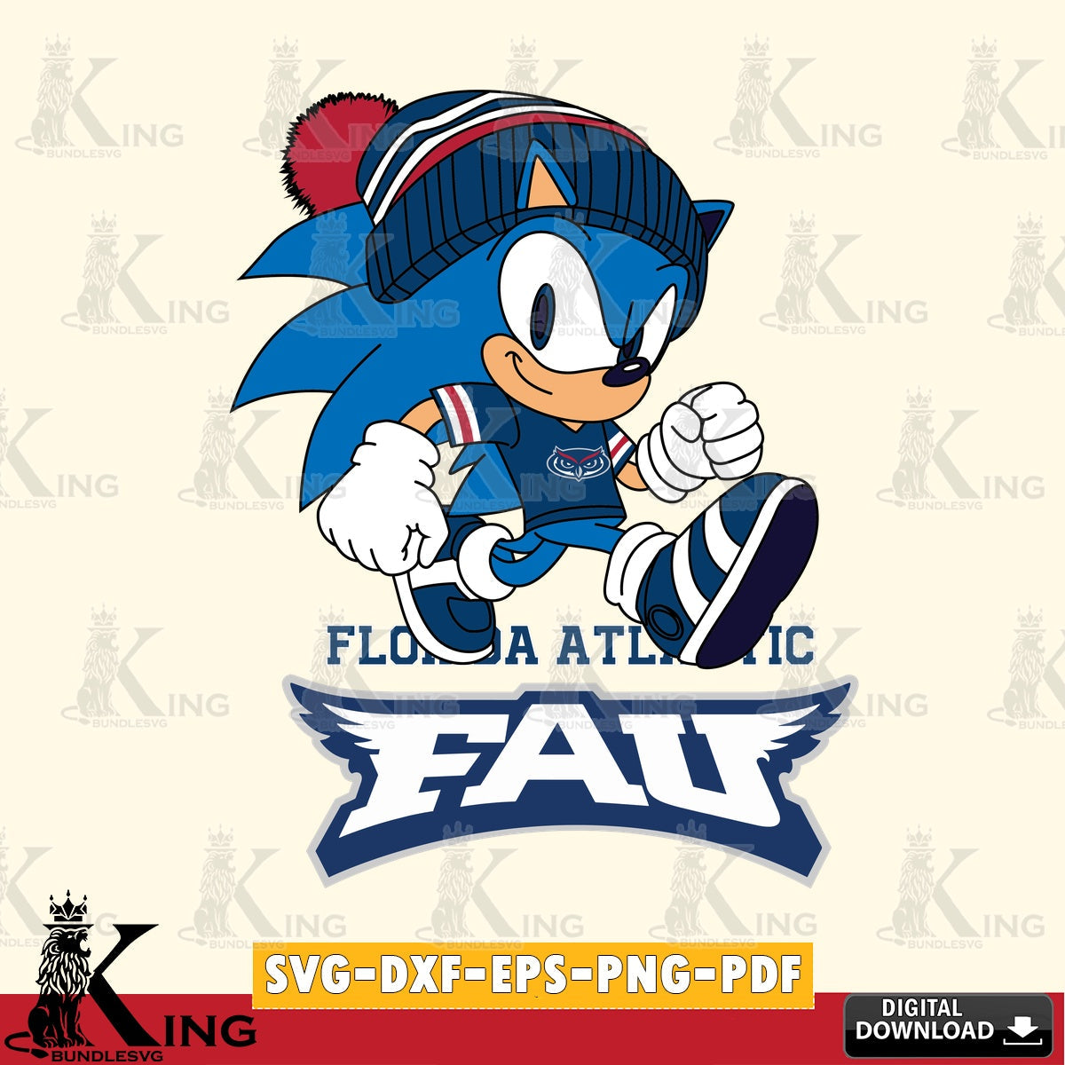 Florida Atlantic Owls Sonic Football SVG file, Vector , Digital Download , PDF File , Instant Download