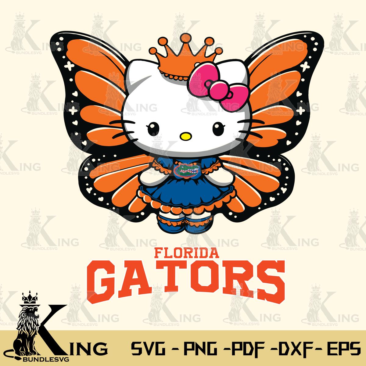 Florida Gators Kitty Wings & Flowers Svg Eps Dxf Png File, Digital Download