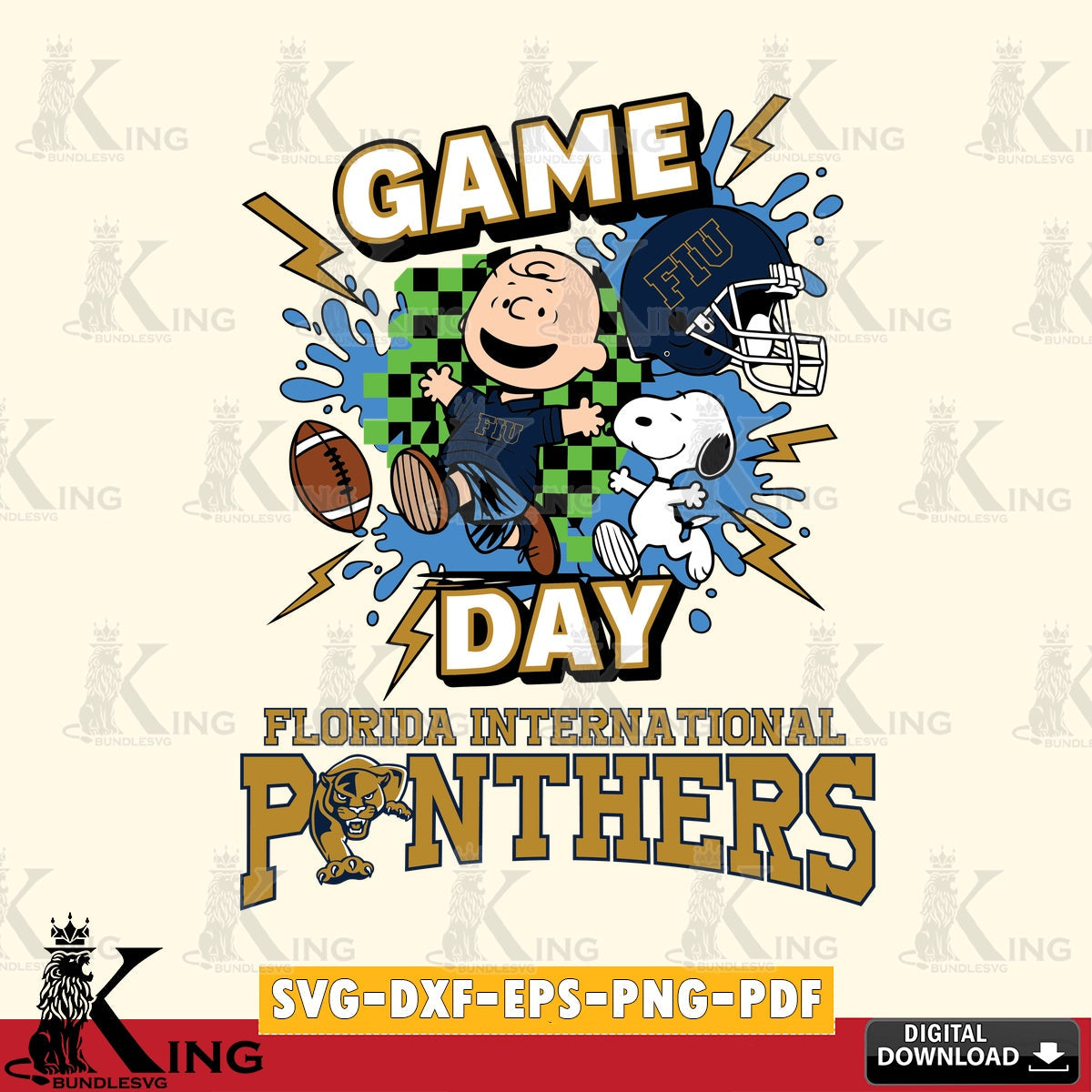 Florida International Panthers Game Day Peanuts SVG, Cricut, Cut file , Digital Download , Instant Download, Peanuts svg, NCAA svg, Football svg, Sport svg