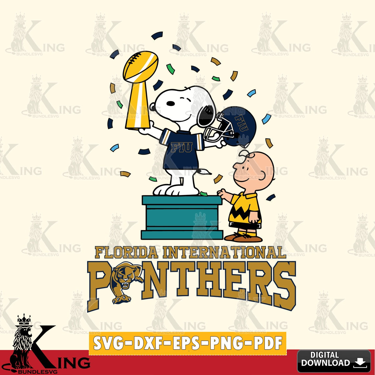 Florida International Panthers Peanuts Winner SVG, Cricut, Cut file , Digital Download , Instant Download, Peanuts svg, NCAA svg, Football svg, Sport svg