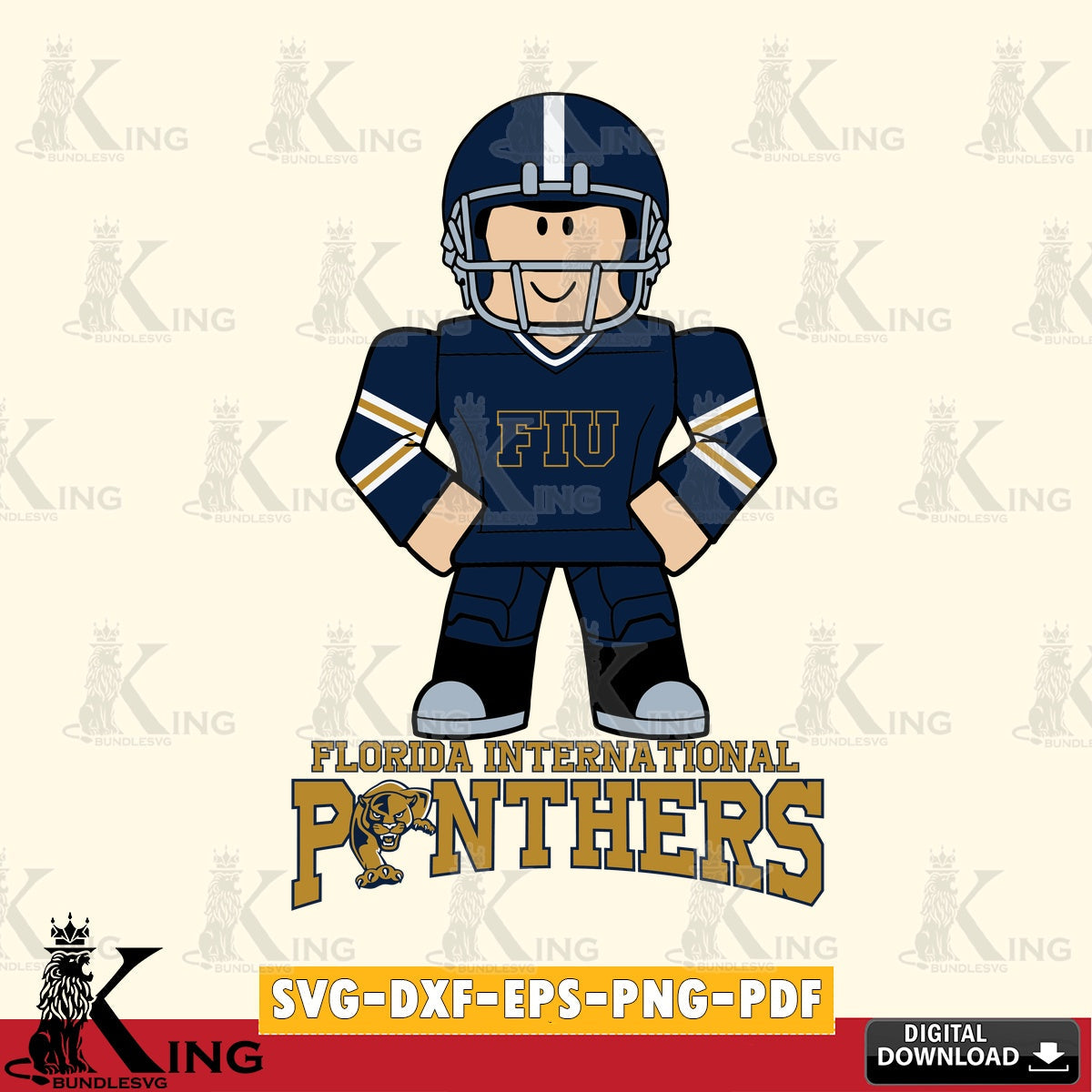 Florida International Panthers Roblox Cool Football SVG file , NCAA Cricut, File cut , Digital Download , PDF File