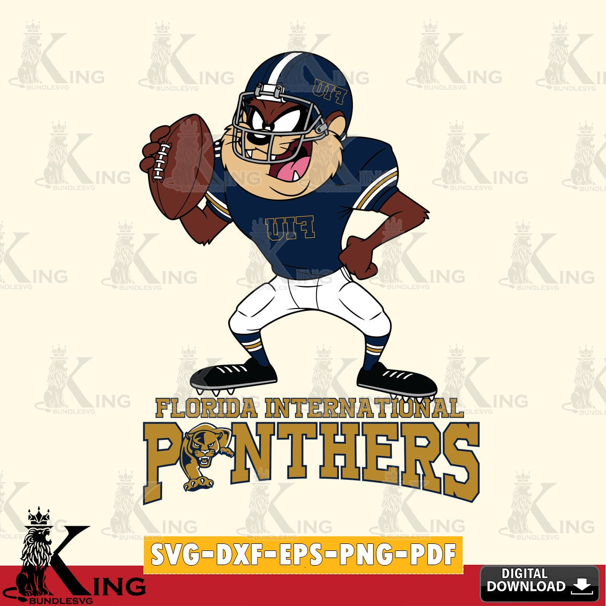Florida International Panthers Taz Football Player SVG file, Cut file , Digital Download , Instant Download, Taz svg, NCAA svg