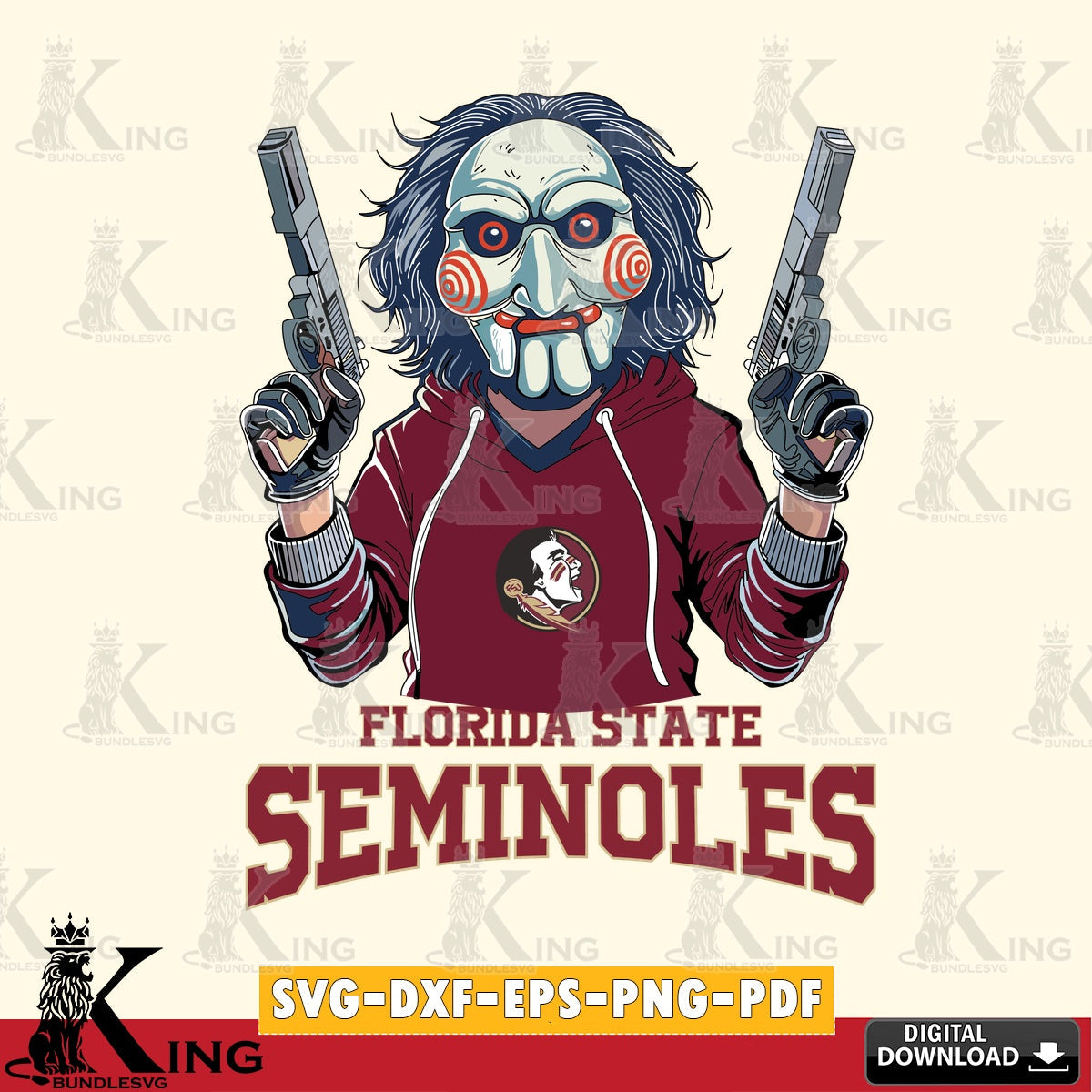 Creative design featuring Florida State Seminoles Jigsaw Billy Football, a digital download for Cricut Maker and paper crafts