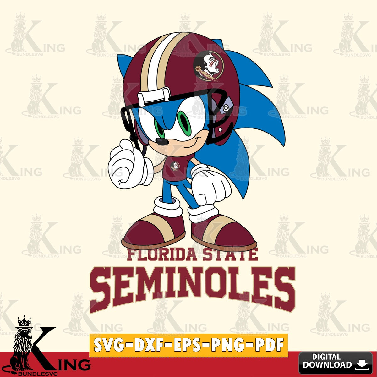 Florida State Seminoles Sonic Football Mascot SVG file, Vector , Digital Download , PDF File , Instant Download