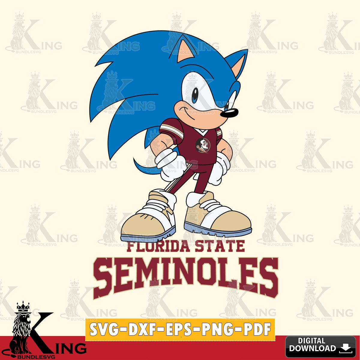 Florida State Seminoles Sonic Football Star Mascot SVG file, Vector , Digital Download , PDF File , Instant Download