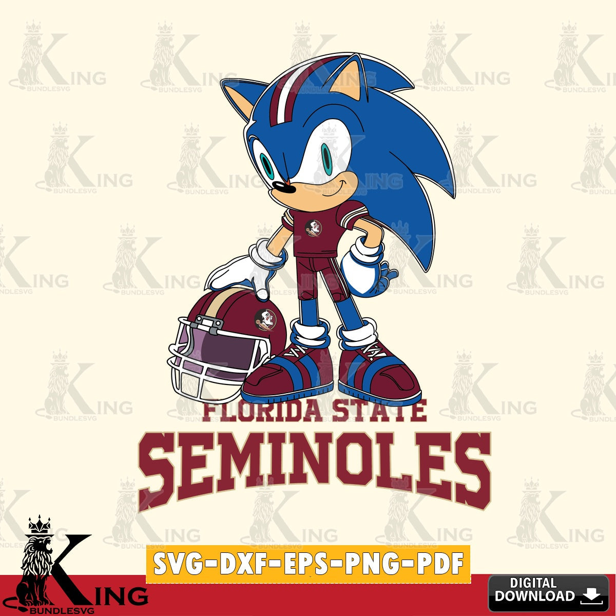 Florida State Seminoles Sonic Player Football SVG file, Vector , Digital Download , PDF File , Instant Download