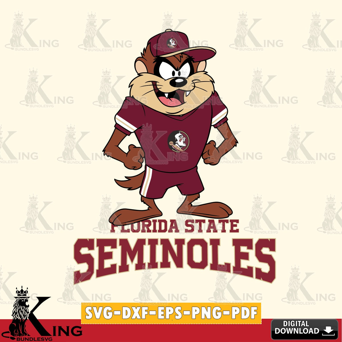 Florida State Seminoles Taz Standing Pose SVG file, Cut file , Digital Download , Instant Download, Taz svg, NCAA svg