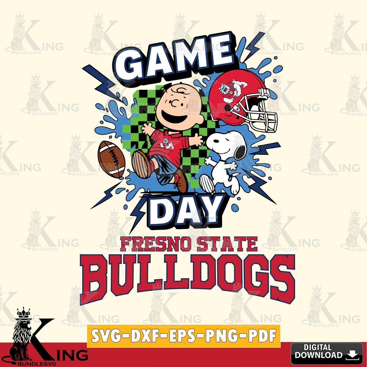 Fresno State Bulldogs Game Day Peanuts SVG, Cricut, Cut file , Digital Download , Instant Download, Peanuts svg, NCAA svg, Football svg, Sport svg