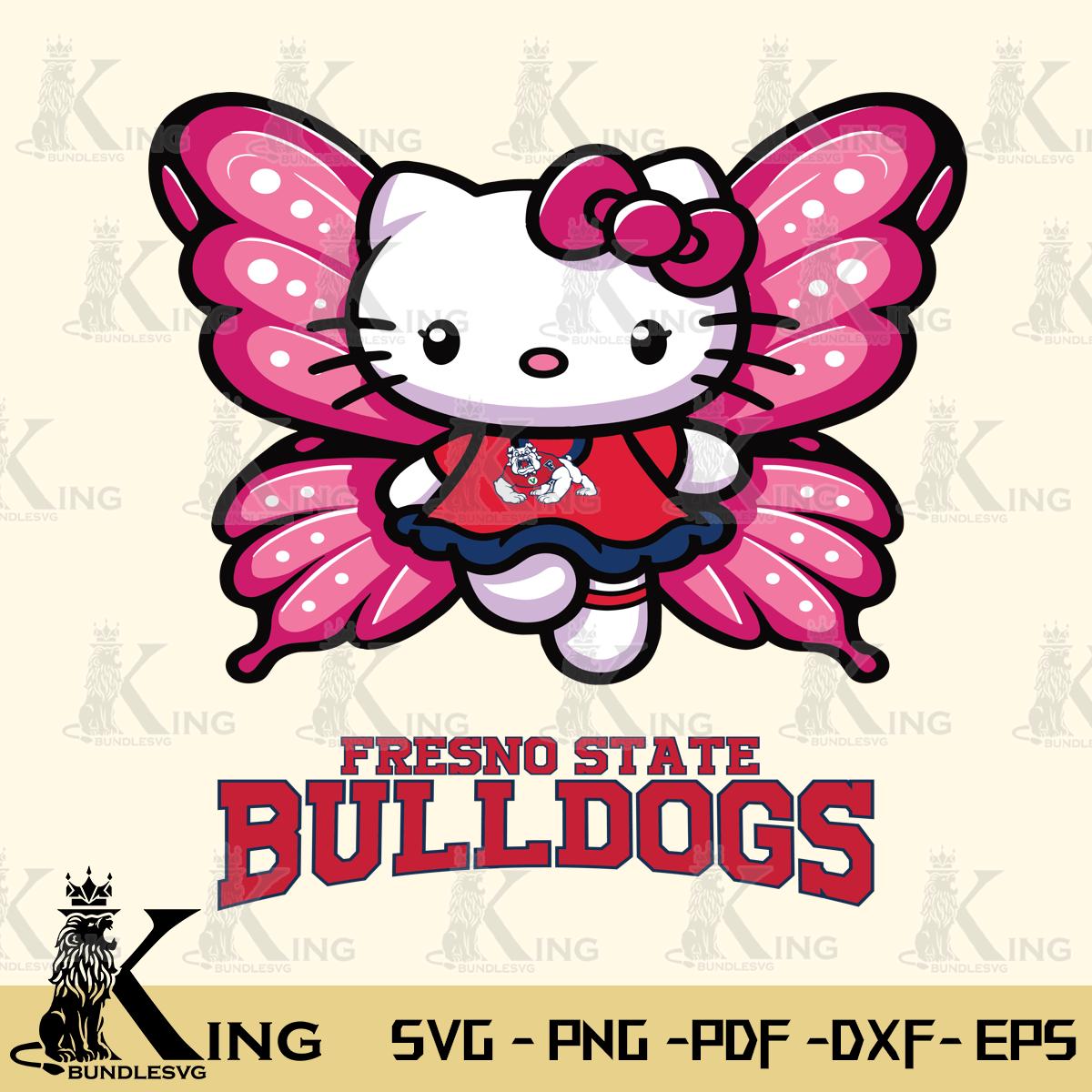 Fresno State Bulldogs Hello Kitty Dreamscape Svg Eps Dxf Png File, Digital Download