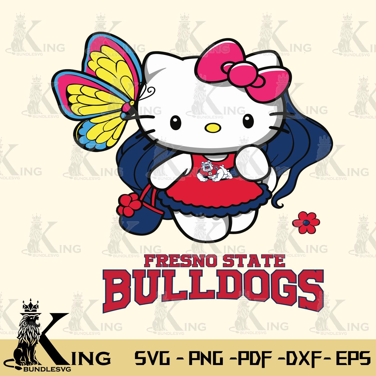 Fresno State Bulldogs Kitty Cartoon Svg Eps Dxf Png File, Digital Download
