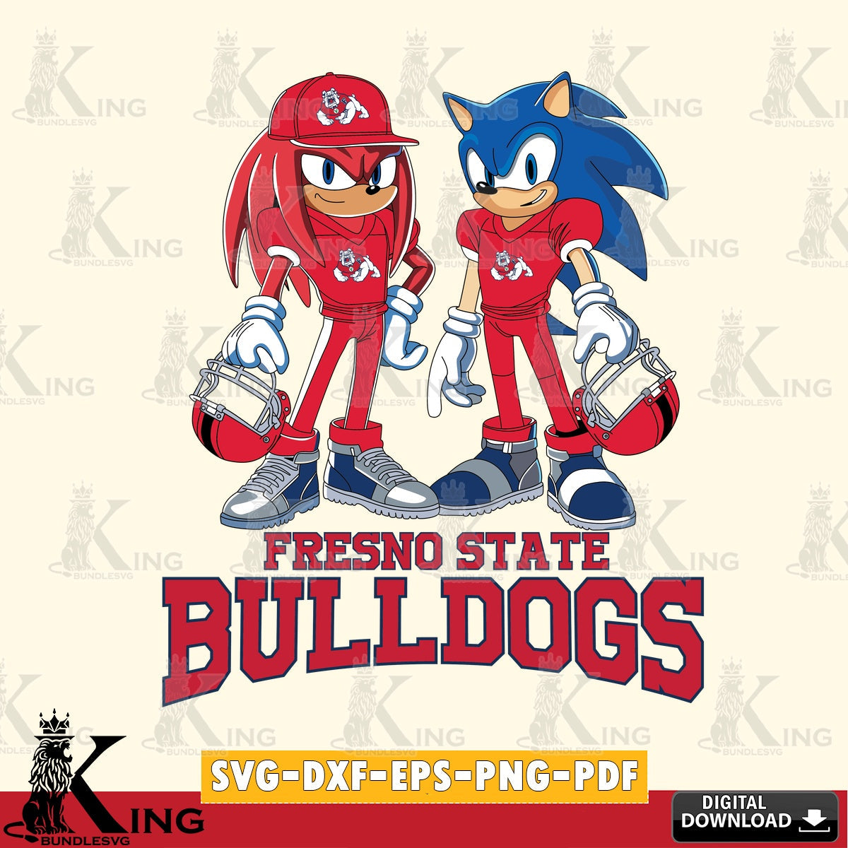 Fresno State Bulldogs Sonic And Knuckles Player Football SVG file, Vector , Digital Download , PDF File , Instant Download