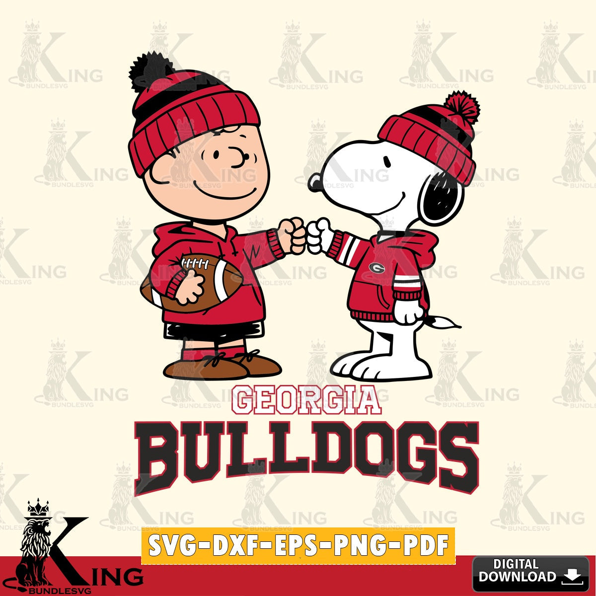 Georgia Bulldogs CharlieBrown Football Fist Bump SVG, Cricut, Cut file , Digital Download , Instant Download, Peanuts svg, NCAA svg, Football svg, Sport svg
