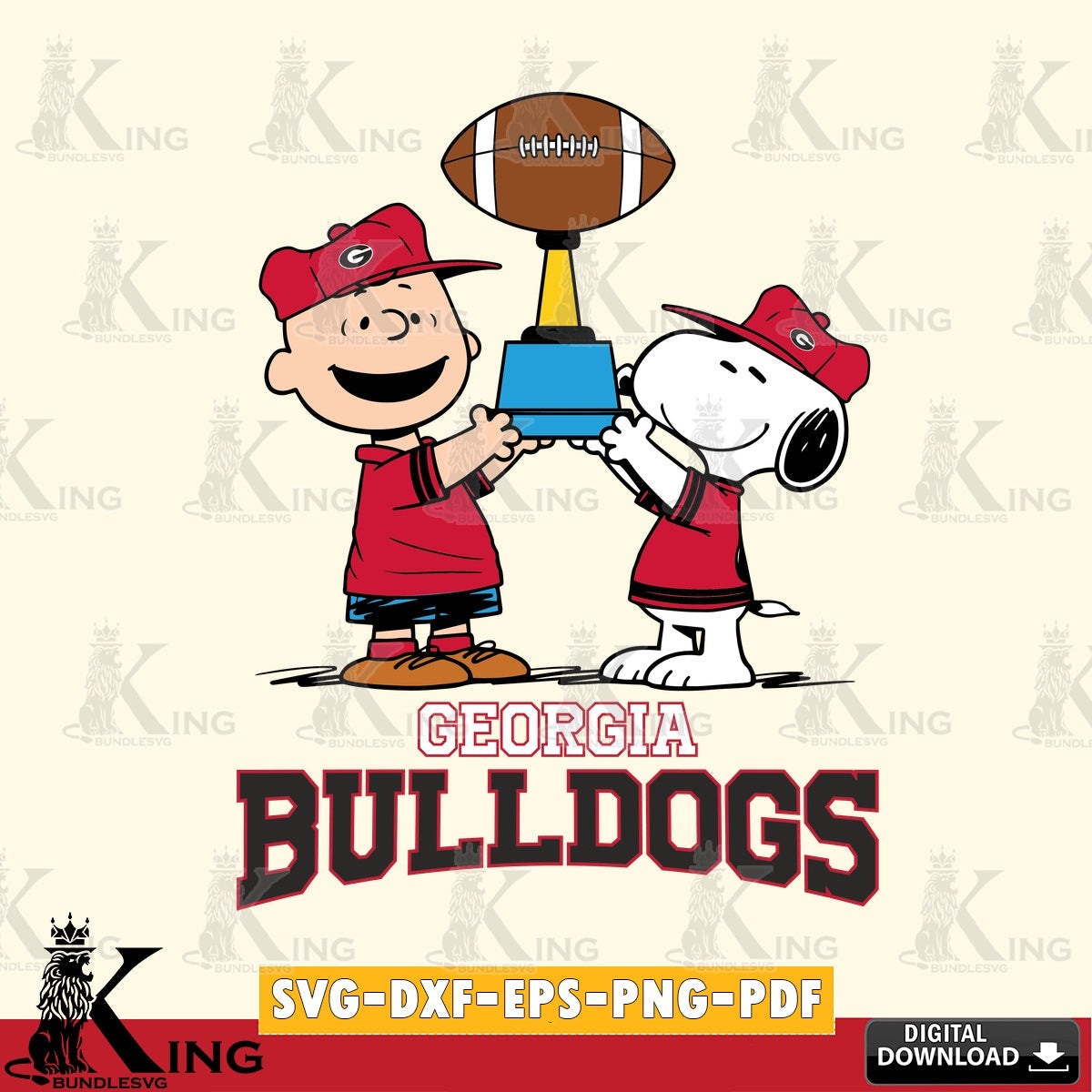 Georgia Bulldogs Peanuts Football Trophy SVG, Cricut, Cut file , Digital Download , Instant Download, Peanuts svg, NCAA svg, Football svg, Sport svg
