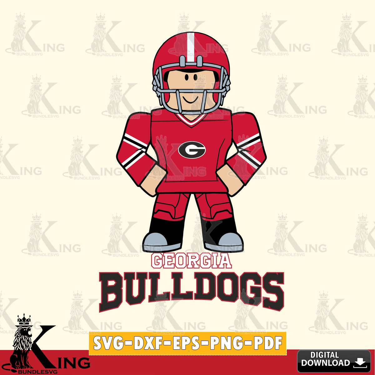 Georgia Bulldogs Roblox Cool Football SVG file , NCAA Cricut, File cut , Digital Download , PDF File