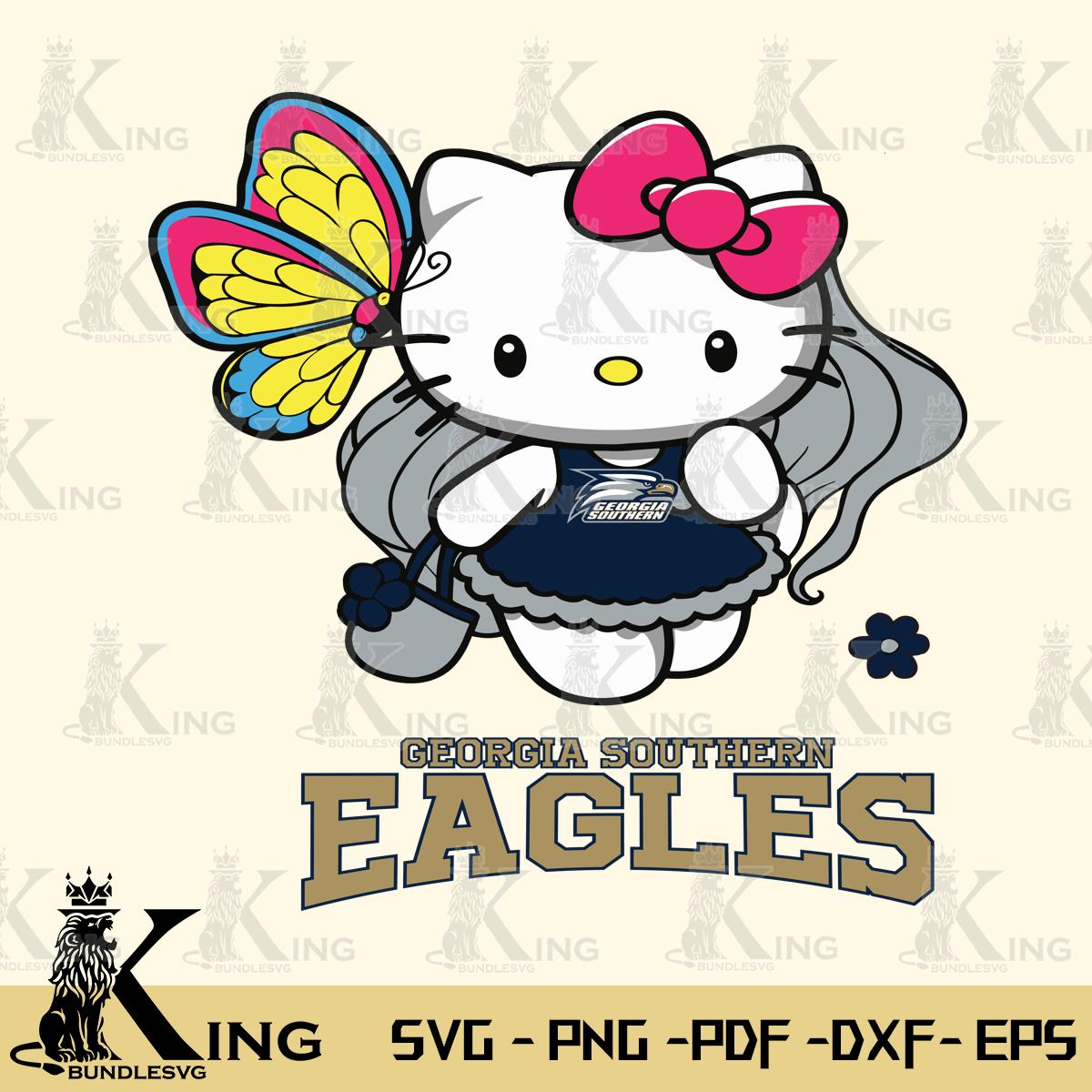 Georgia Southern Eagles Kitty Cartoon Svg Eps Dxf Png File, Digital Download