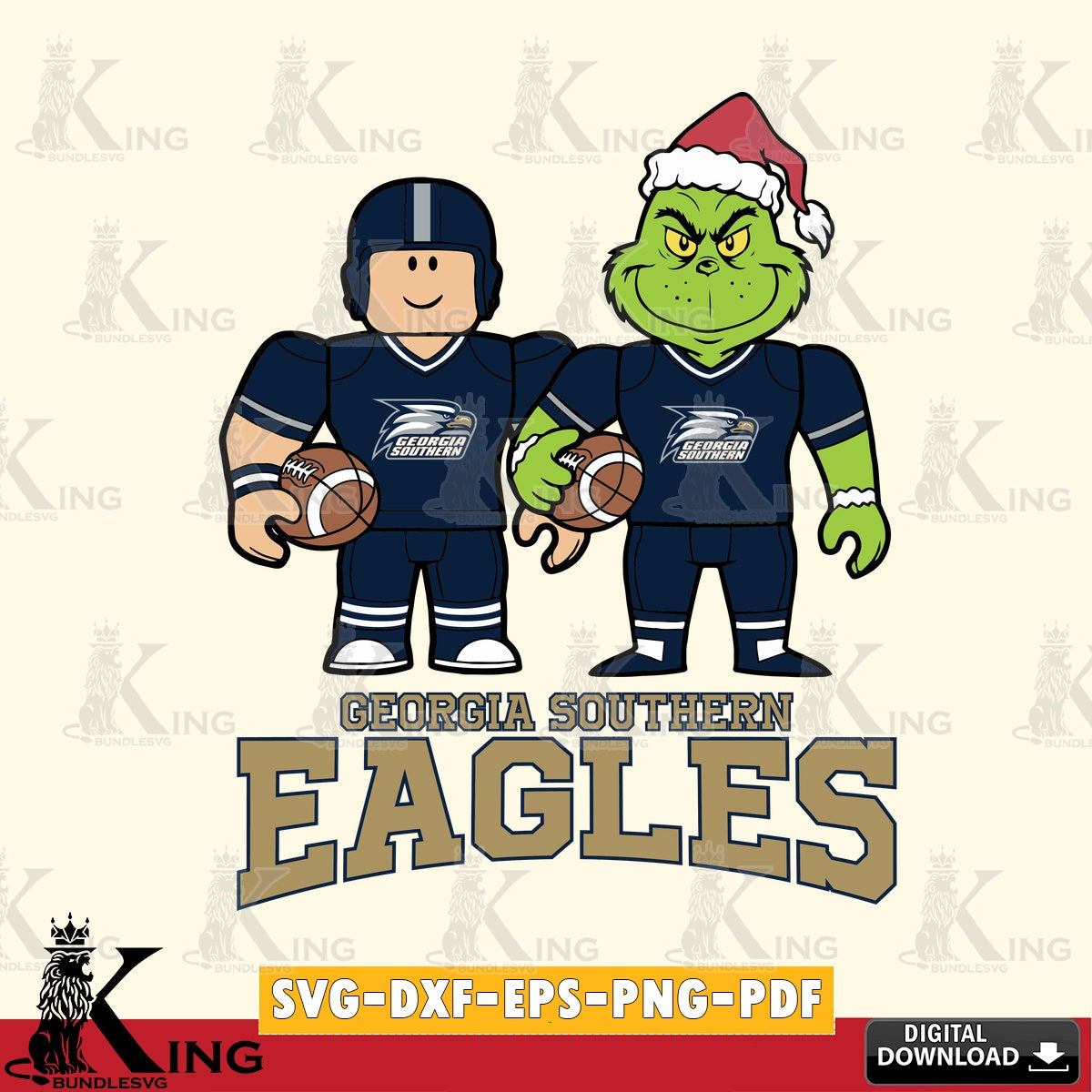 Georgia Southern Eagles Roblox & Grinch Football SVG file , NCAA Cricut, File cut , Digital Download , PDF File