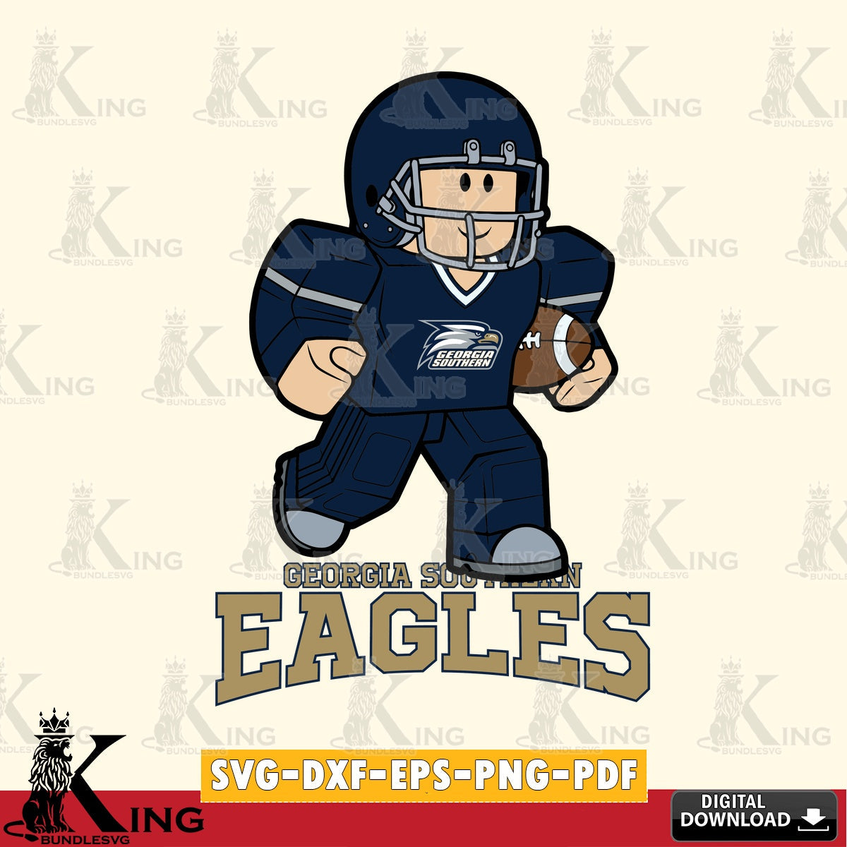Georgia Southern Eagles Roblox Player Rugby SVG file , NCAA Cricut, File cut , Digital Download , PDF File