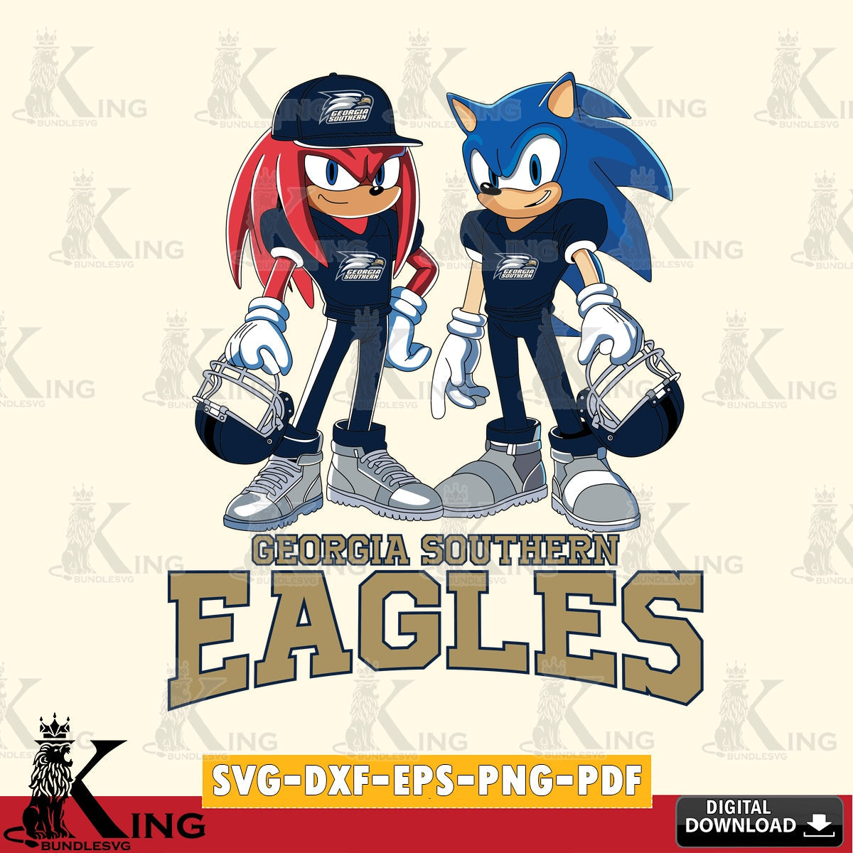 Georgia Southern Eagles Sonic And Knuckles Player Football SVG file, Vector , Digital Download , PDF File , Instant Download