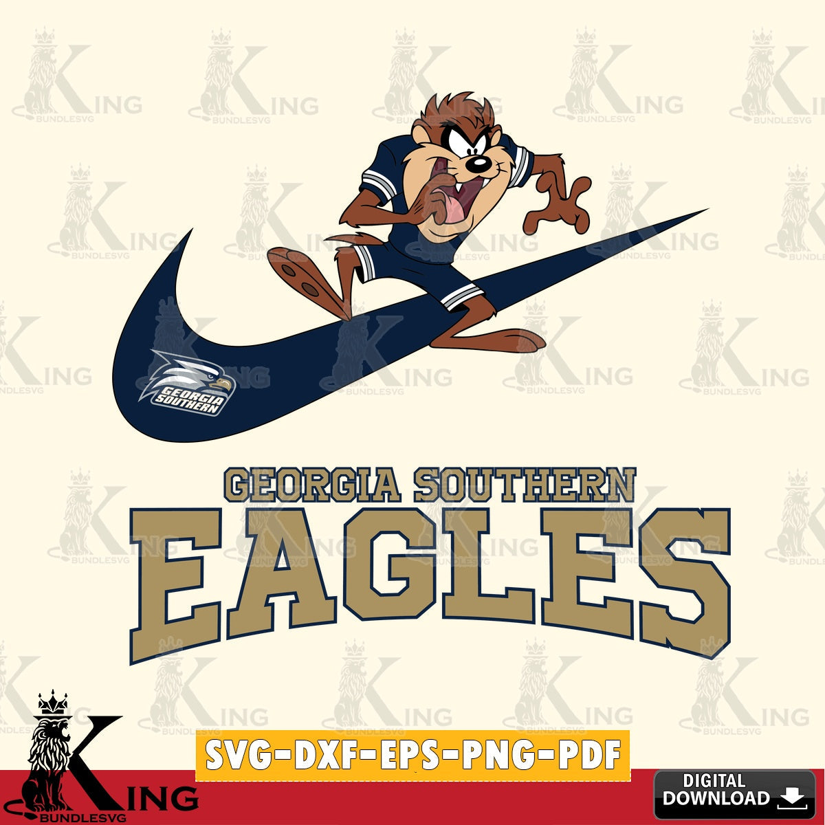 Georgia Southern Eagles Taz Football Nike SVG file, Cut file , Digital Download , Instant Download, Taz svg, NCAA svg
