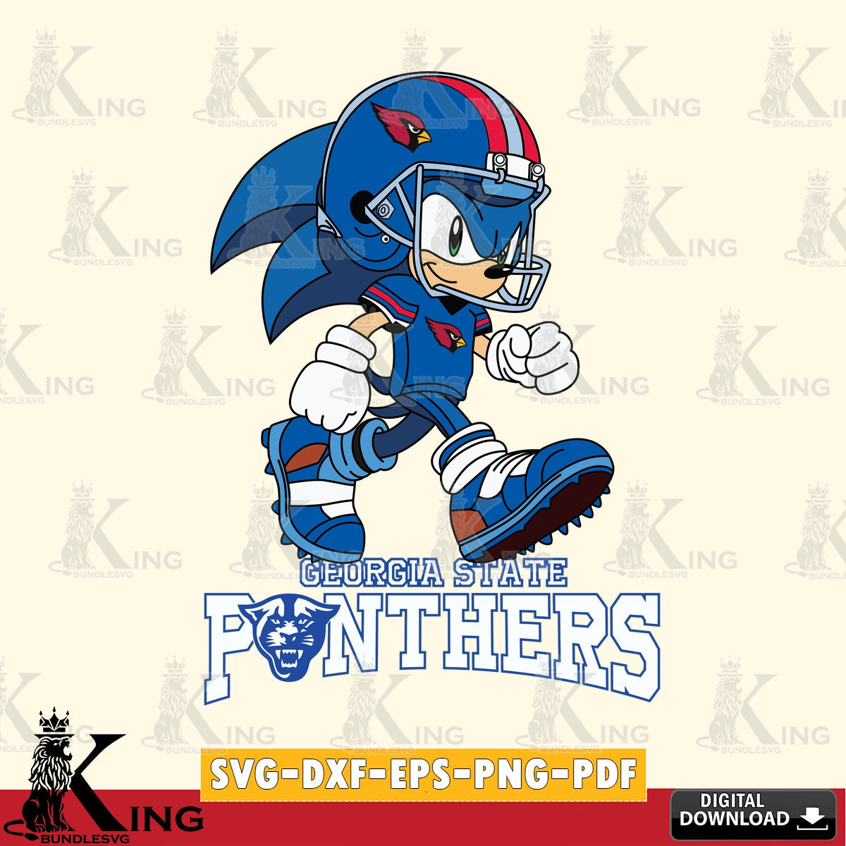 Georgia State Panthers Sonic Ready Football SVG file, Vector , Digital Download , PDF File , Instant Download