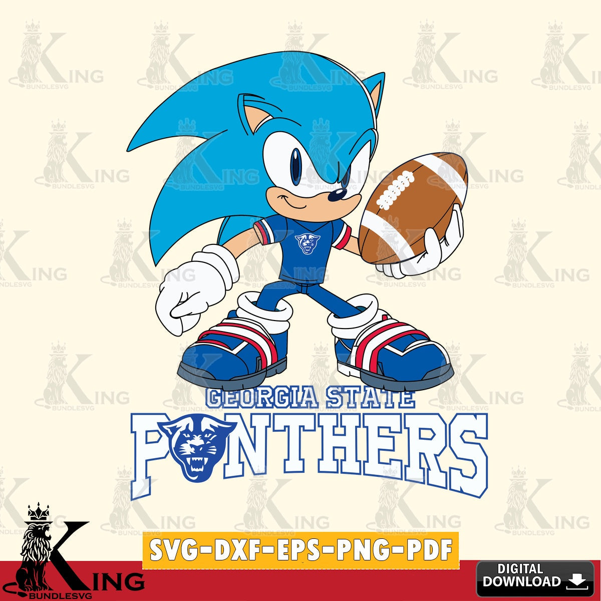 Georgia State Panthers Sonic Rugby SVG file, Vector , Digital Download , PDF File , Instant Download