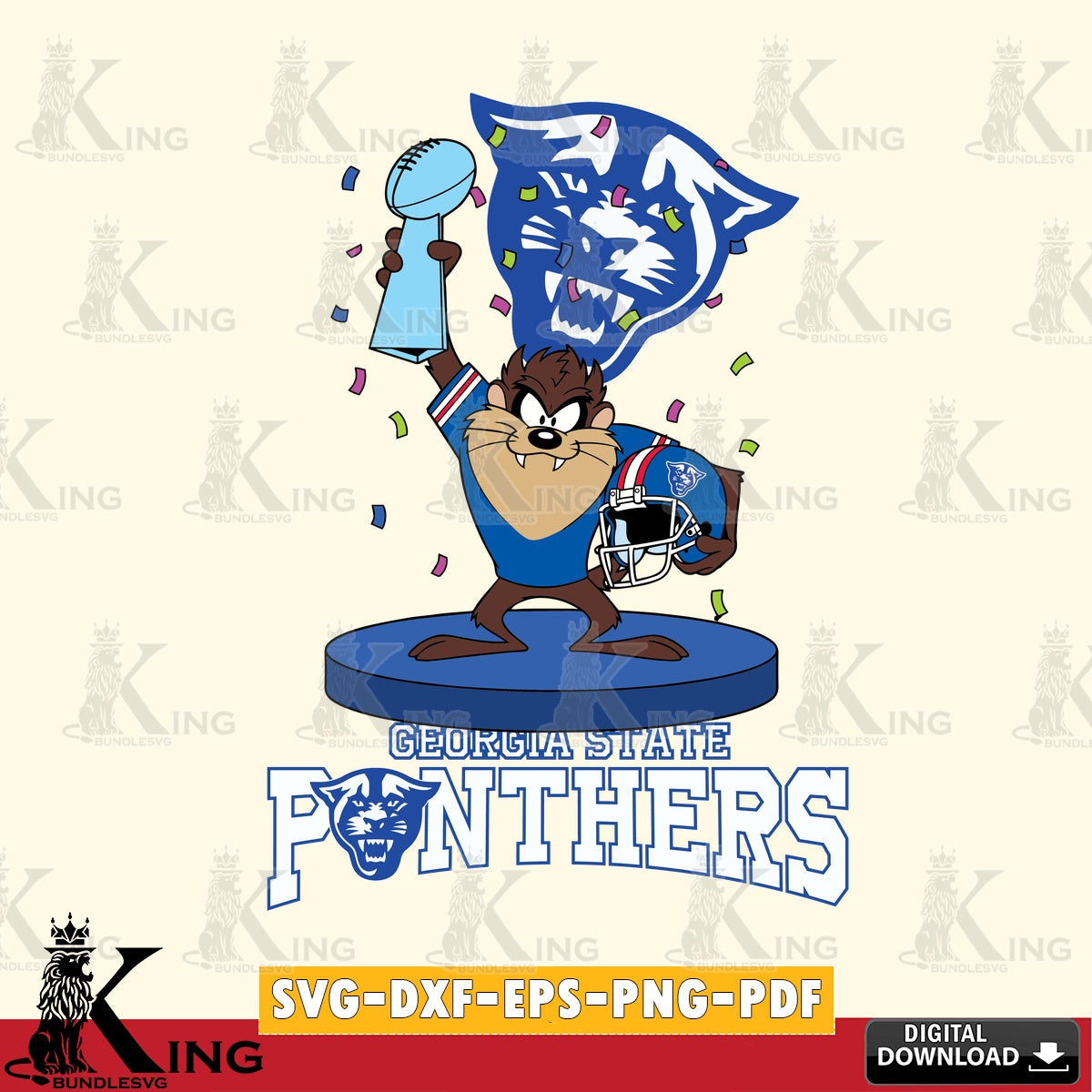 Georgia State Panthers Taz Trophy Podium SVG file, Cut file , Digital Download , Instant Download, Taz svg, NCAA svg
