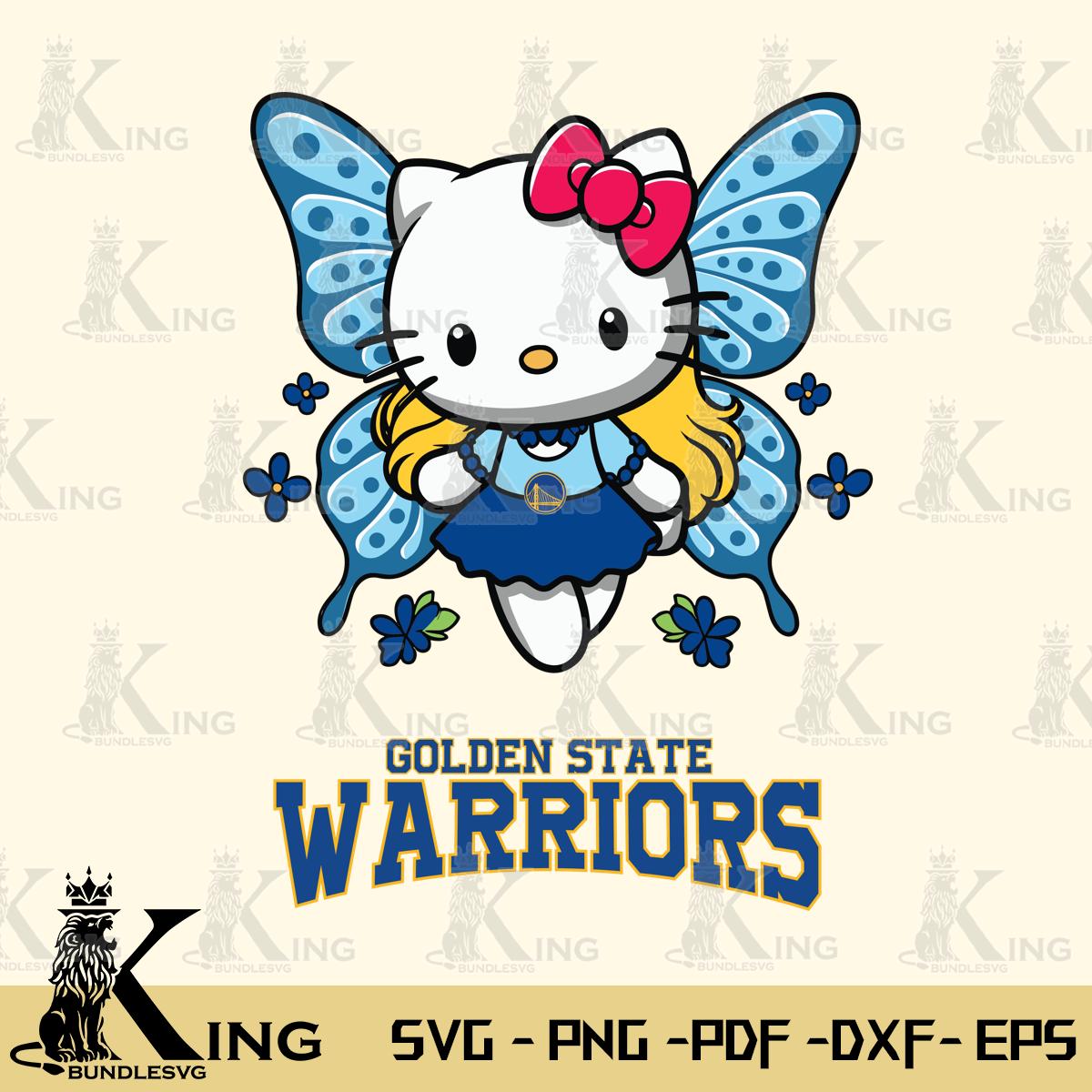 Golden State Warriors Butterfly Kitty Charm Svg Eps Dxf Png File, Digital Download