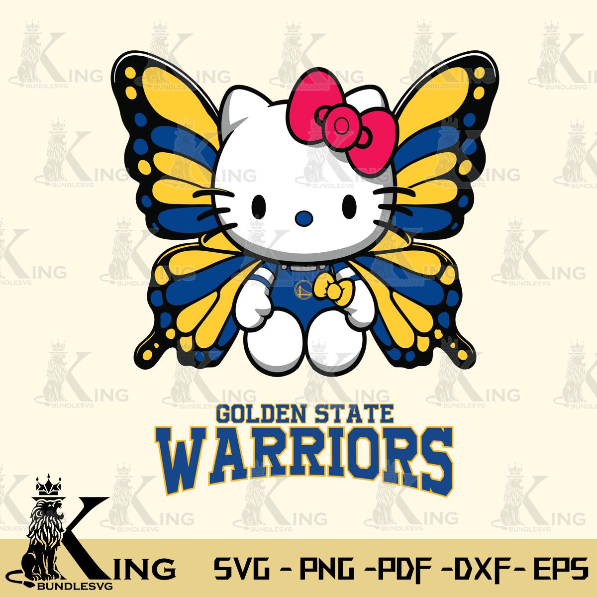 Golden State Warriors Butterfly Kitty Delight Svg Eps Dxf Png File, Digital Download
