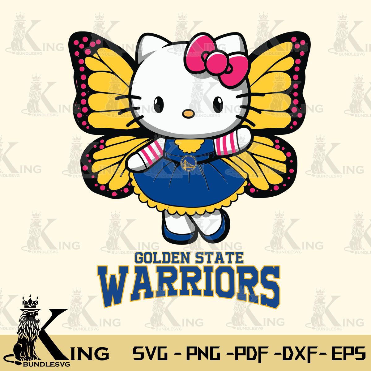 Golden State Warriors Whimsical Kitty Wings Svg Eps Dxf Png File, Digital Download