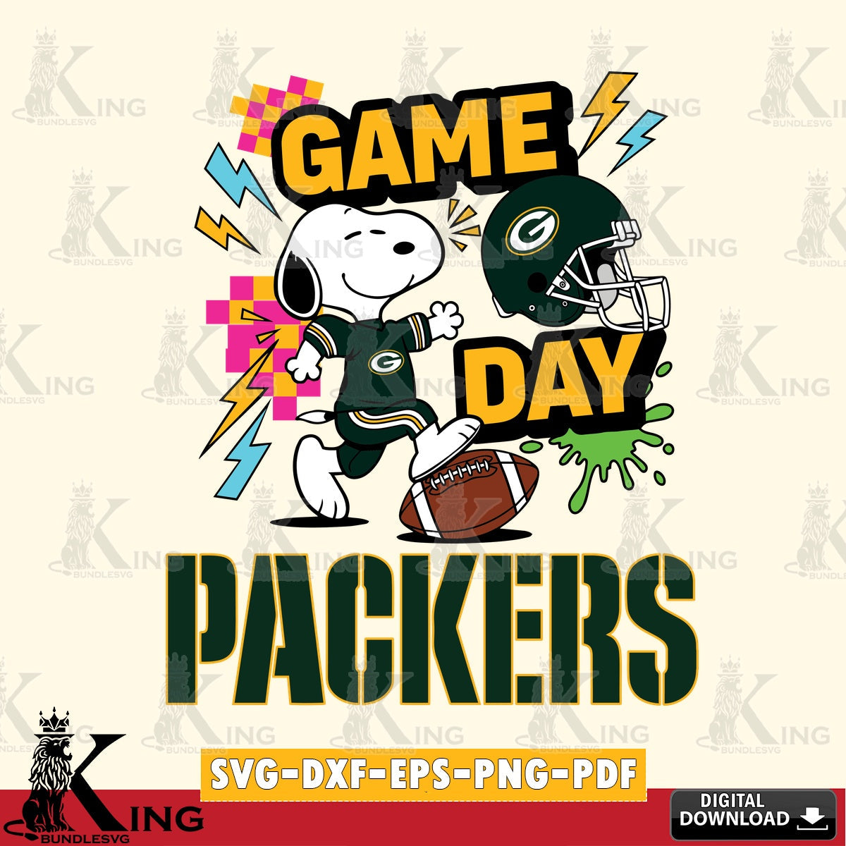 Green Bay Packers Snoopy Game day Cricut file , Cut file , Digital Download , PDF File , Instant Download