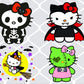 Hello Cats Halloween Bundle Svg Png , Halloween Kitty Svg Png , Kawaii Kitty Svg Bundle, cricut, for Cricut, Silhouette, digital, file cut