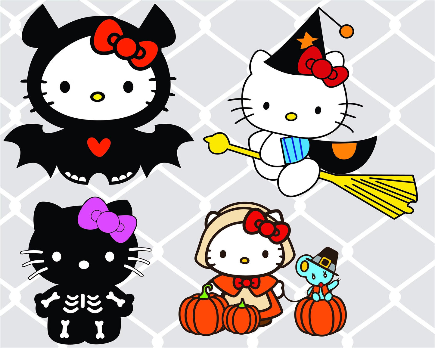 Hello Cats Halloween Bundle Svg Png , Halloween Kitty Svg Png , Kawaii Kitty Svg Bundle, cricut, for Cricut, Silhouette, digital, file cut