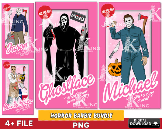 Horror Barbie Halloween bundle PNG, Horror Barbie halloween PNG, Silhouette, Digital Download, Instant Download