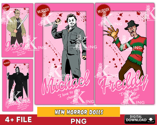 Horror Dolls bundle PNG, Horror Dolls PNG, Silhouette, Digital Download, Instant Download