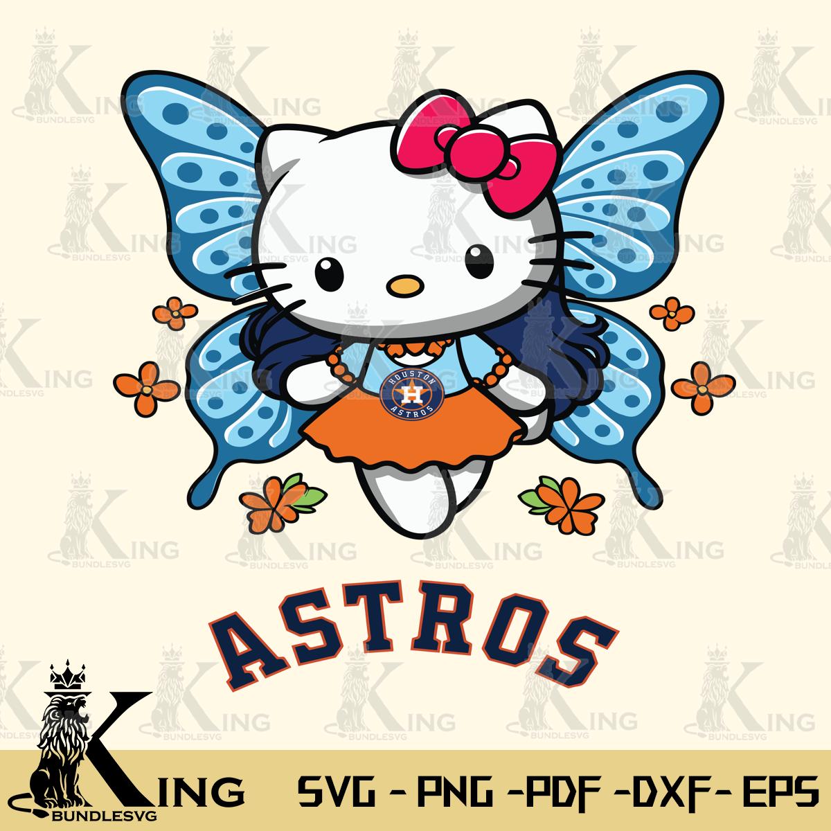 Houston Astros Butterfly Kitty Charm Svg Eps Dxf Png File, Digital Download