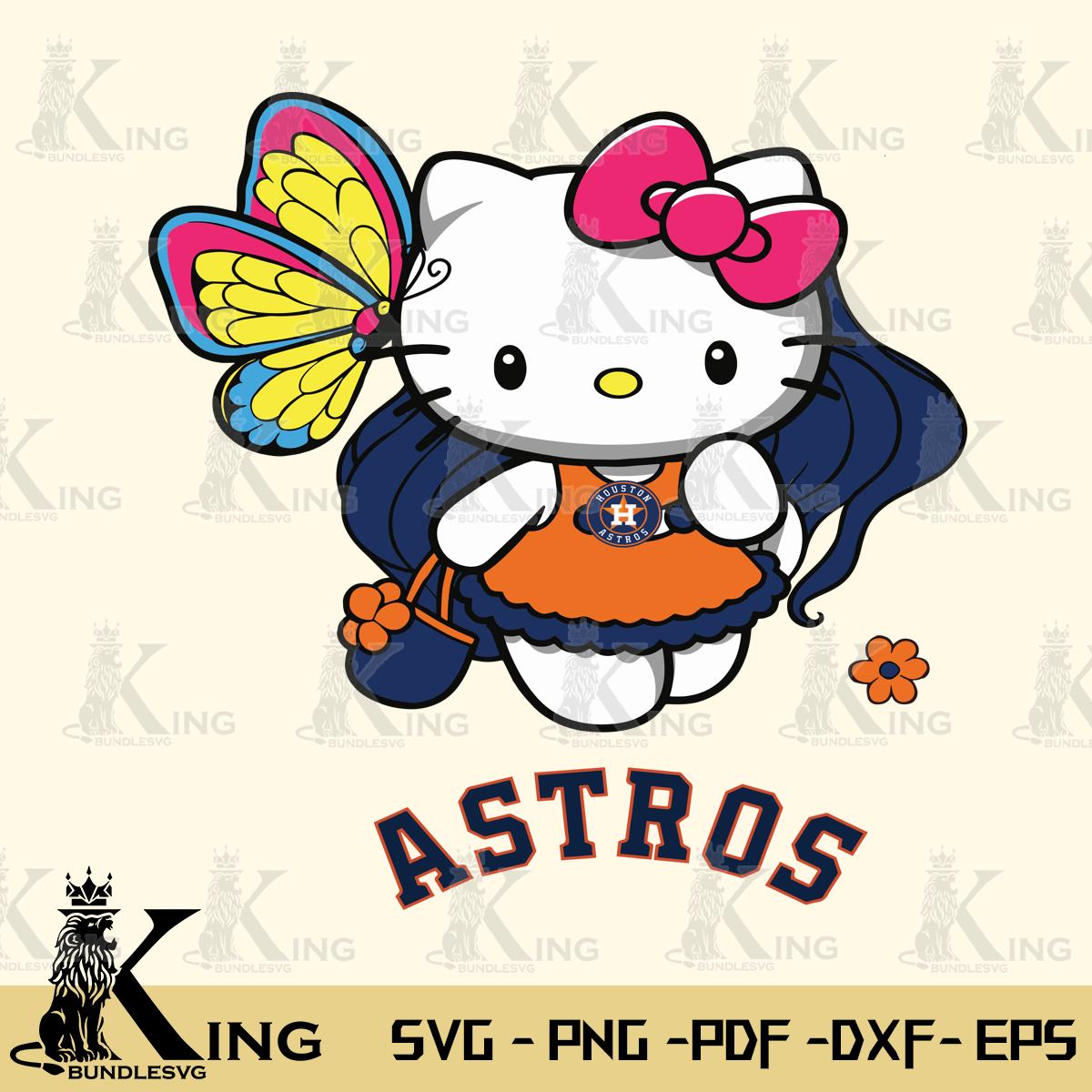 Houston Astros Kitty Cartoon Svg Eps Dxf Png File, Digital Download